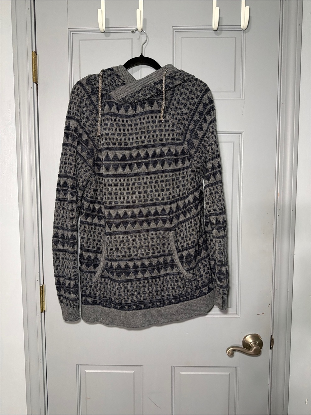 Koto Urban Outfitters Men’s S Geometric Cotton Knit Hooded Sweater Boho